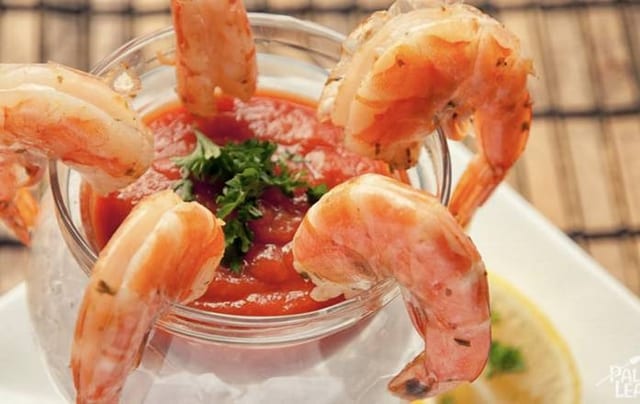 Shrimp Cocktail Appetizer.